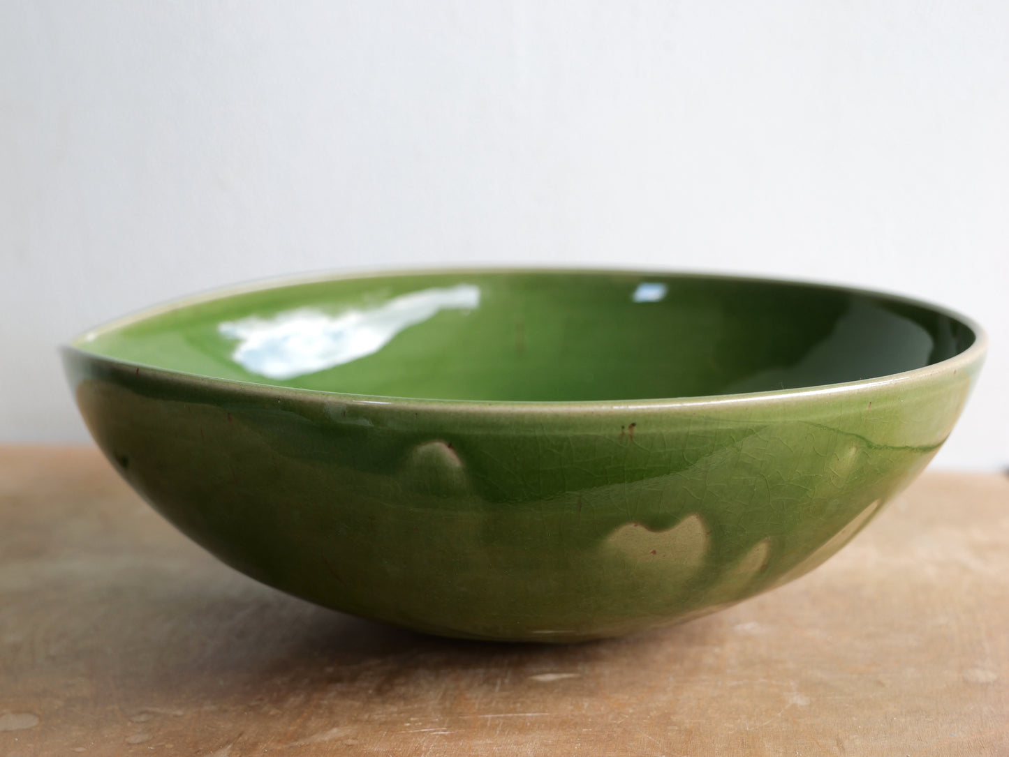 Green crackled bowl