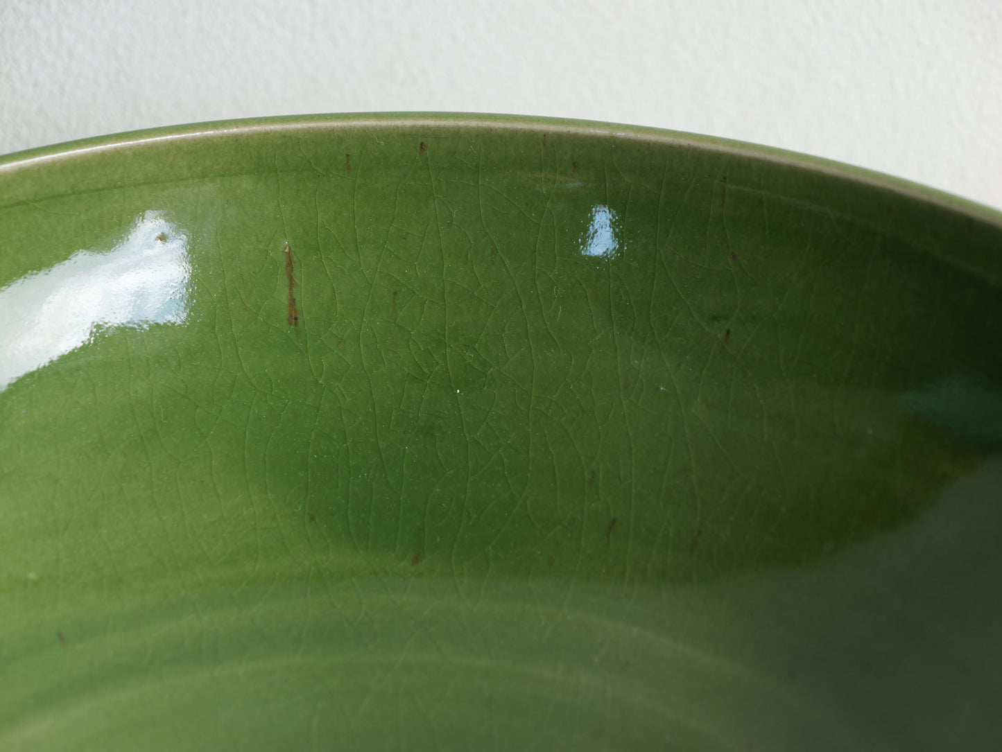 Green crackled bowl