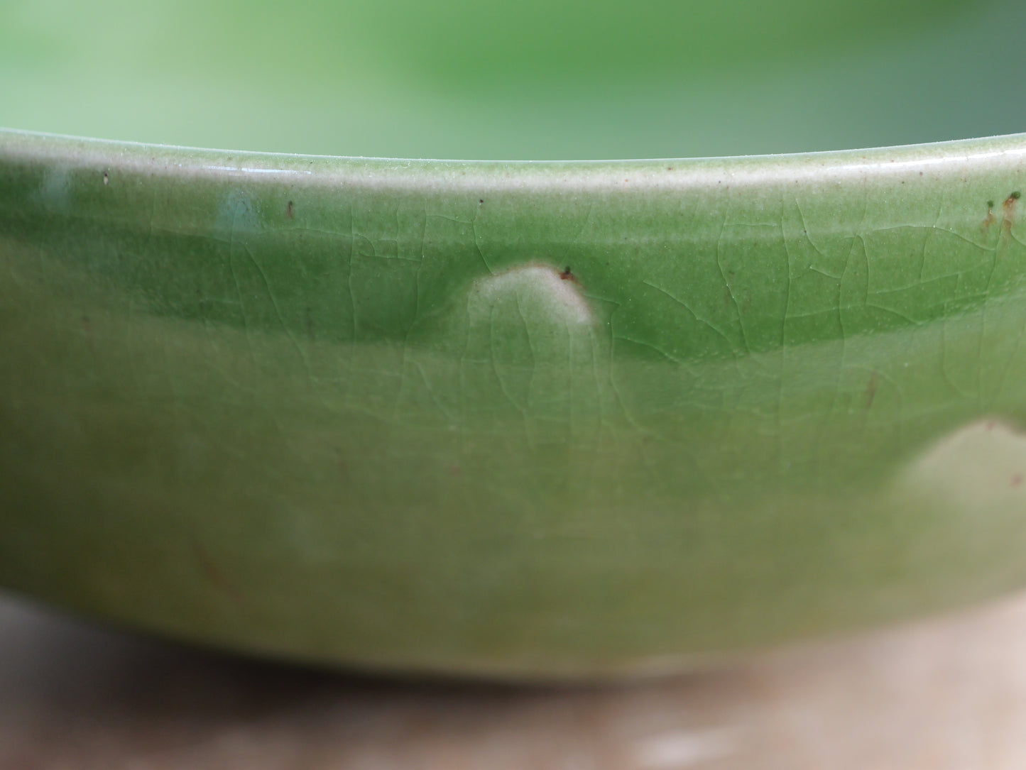 Green crackled bowl