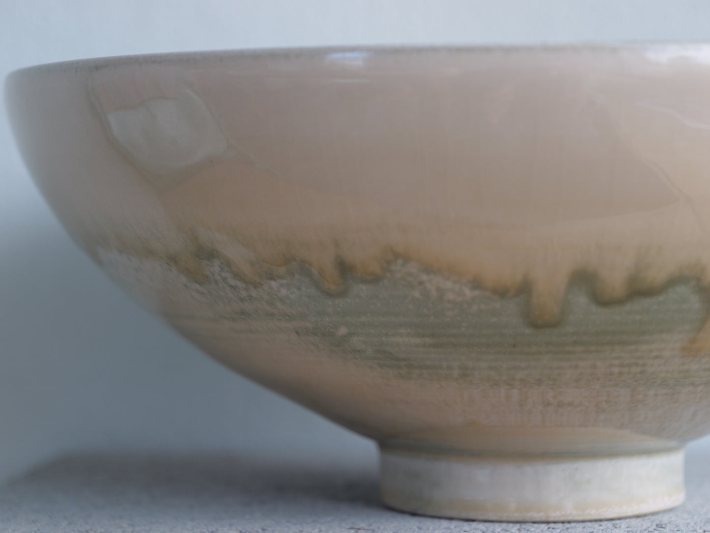 Large white bowl with green details
