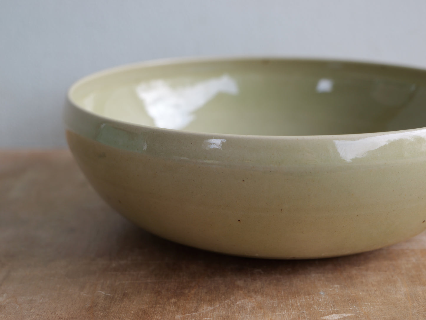 Greenish glossy bowl