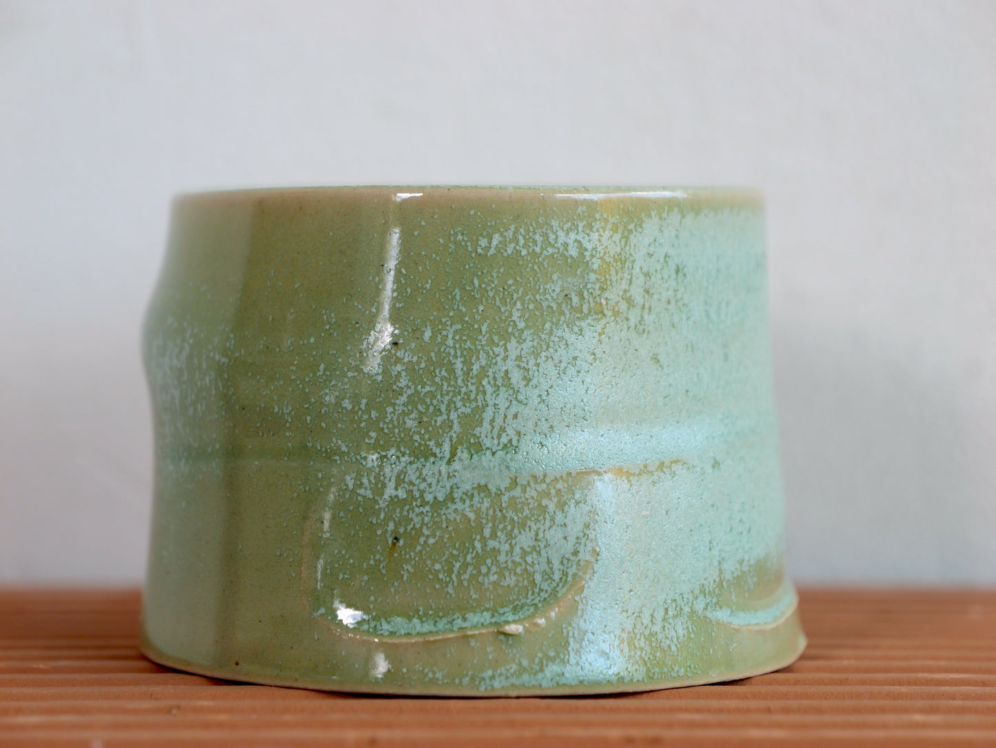 Crystallized green whiskey cup