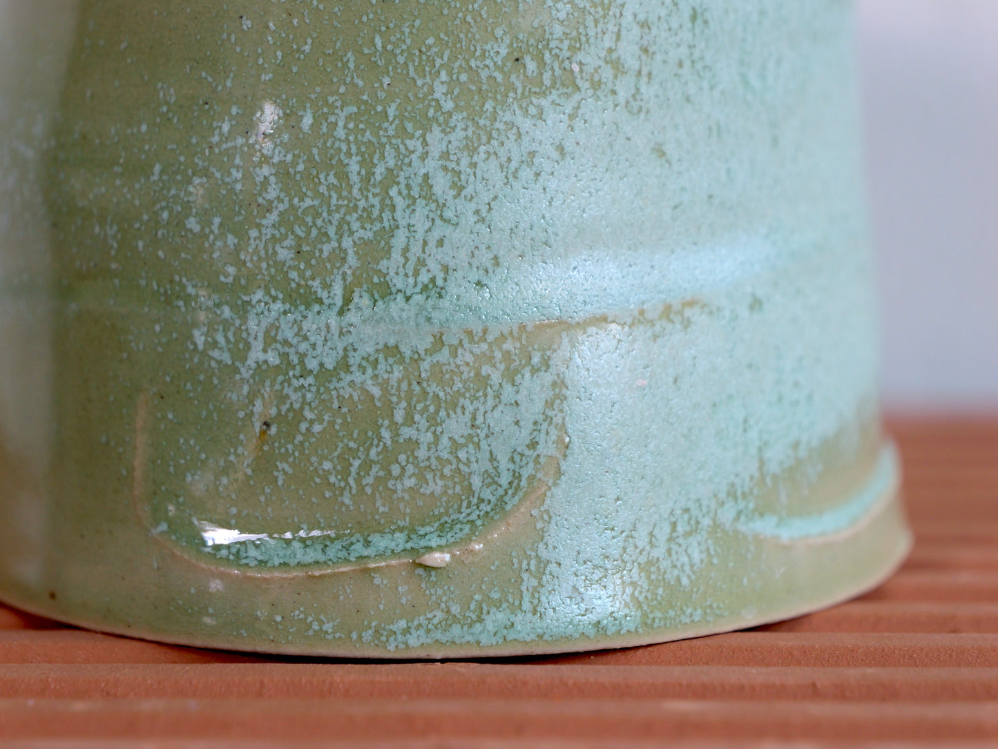 Crystallized green whiskey cup