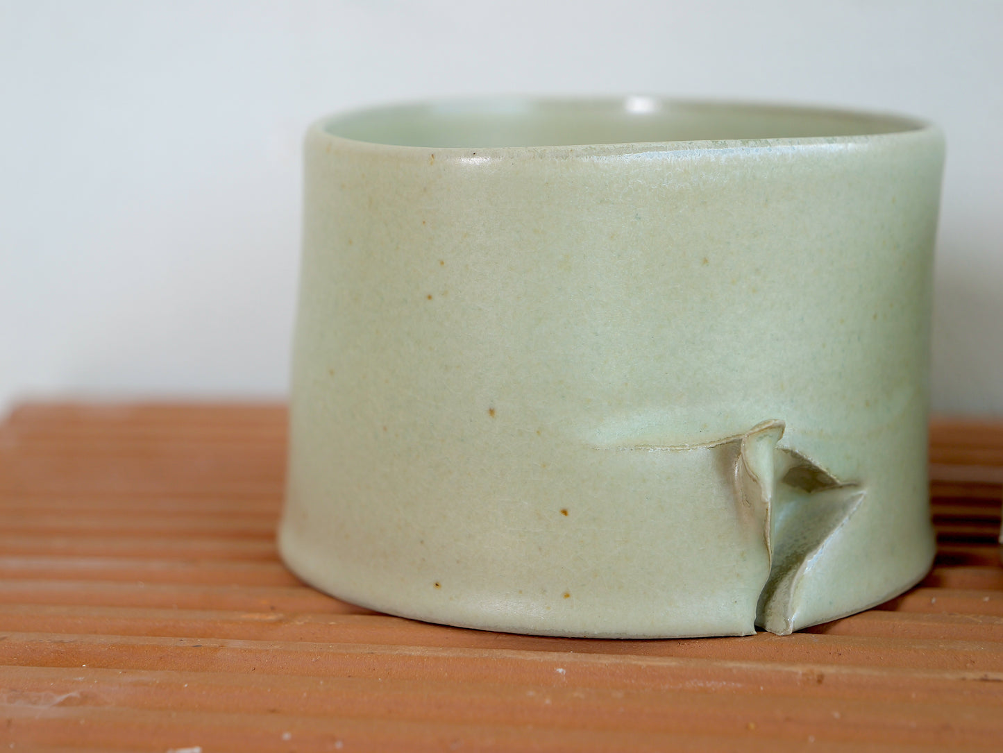 Set of two crystallised matt green whiskey cups