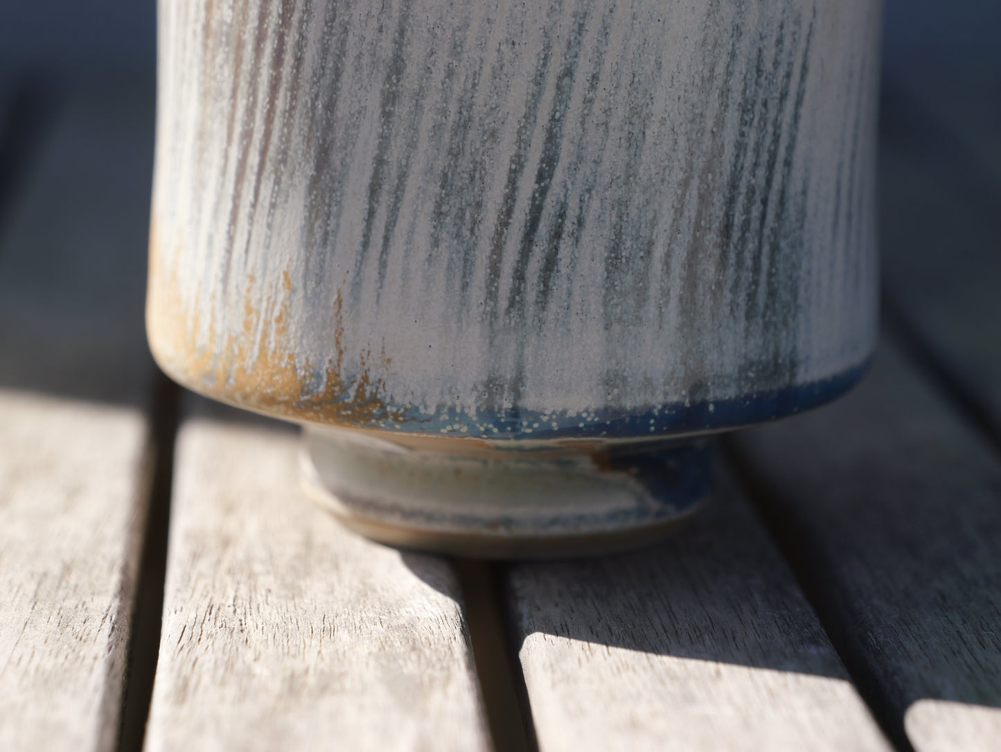 Chawan cup with purple-brown hues