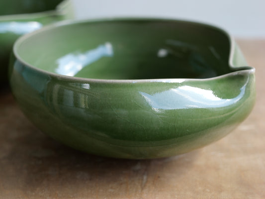Set of two green bowls