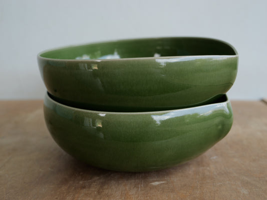 Set of two green bowls