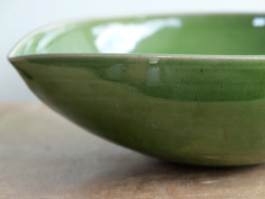 Green crackled bowl