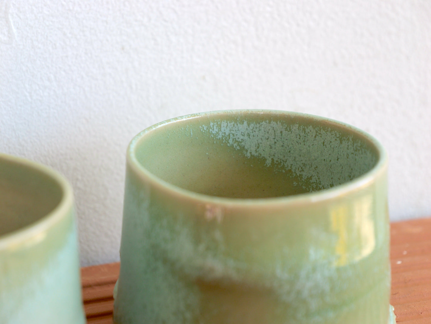 Crystallized green whiskey cup