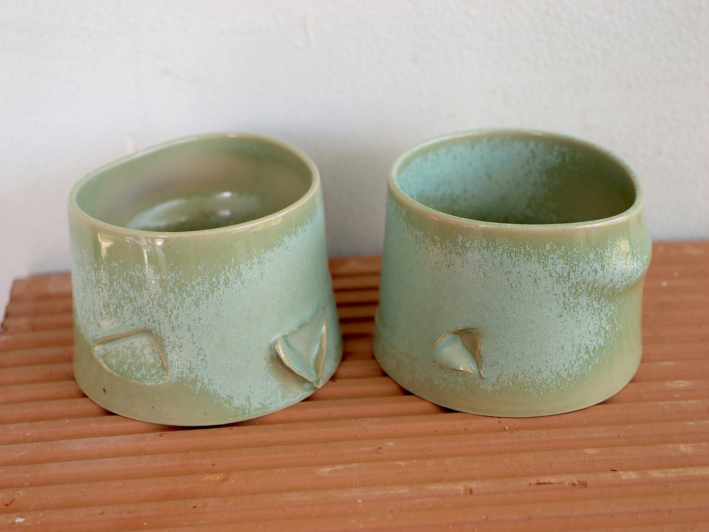 Crystallized green whiskey cup