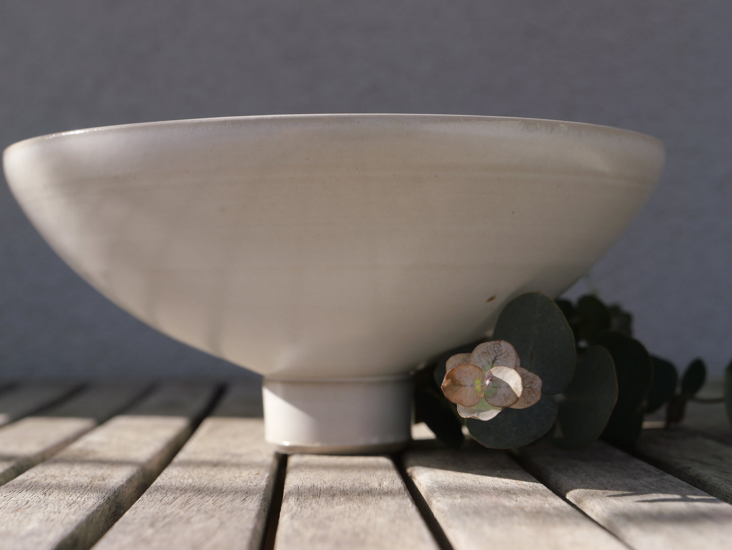 White footed tall bowl