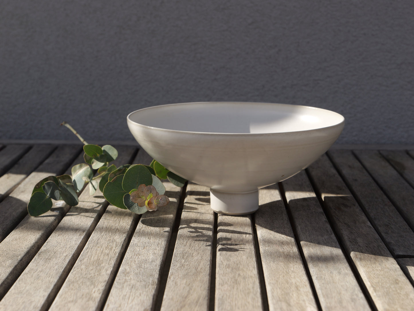 White footed tall bowl