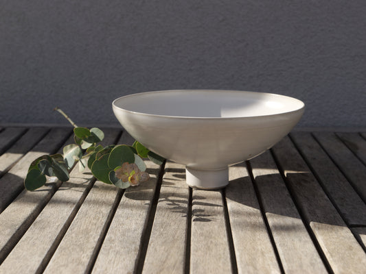 White footed tall bowl