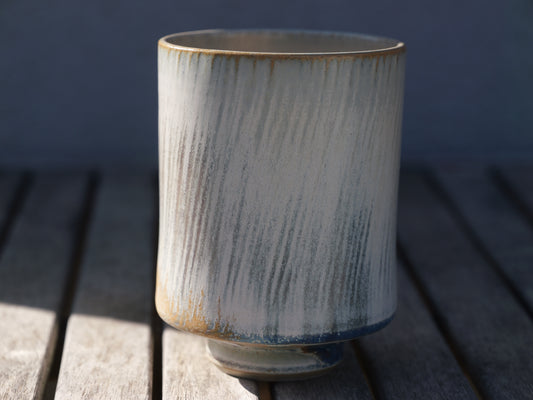 Chawan cup with purple-brown hues