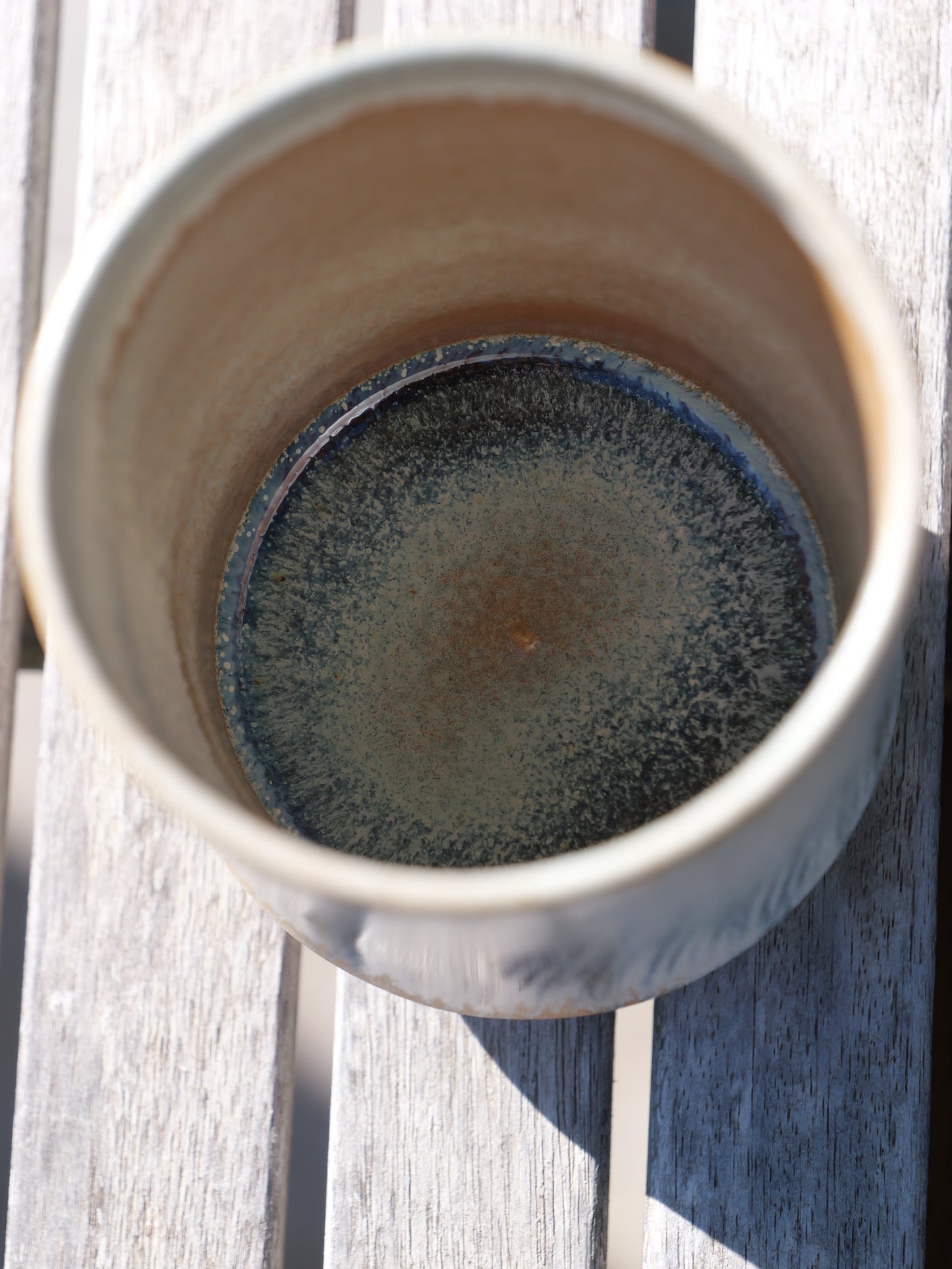 Chawan cup with purple-brown hues